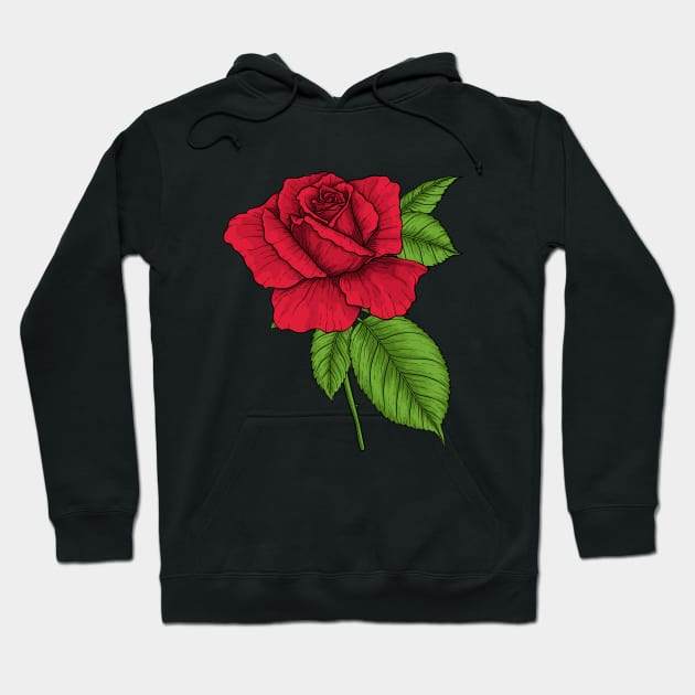 Red rose Hoodie by katerinamk